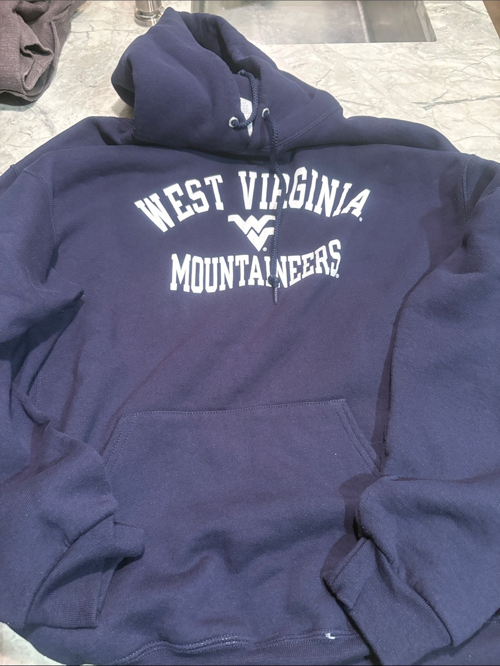 West Virginia Mountaineers Navy Blue Hooded Sweatshirt XL